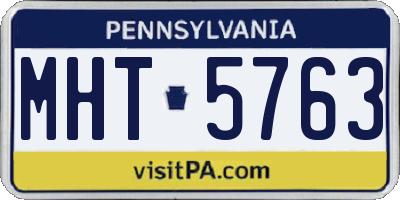PA license plate MHT5763