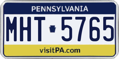 PA license plate MHT5765