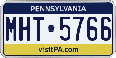 PA license plate MHT5766