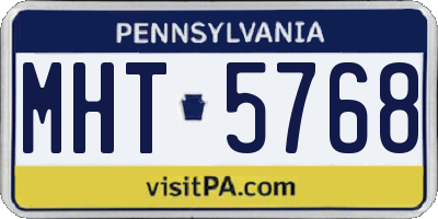 PA license plate MHT5768