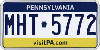 PA license plate MHT5772