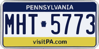 PA license plate MHT5773