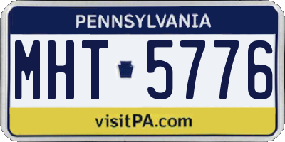 PA license plate MHT5776