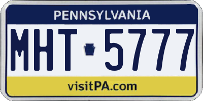 PA license plate MHT5777
