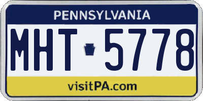 PA license plate MHT5778