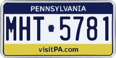 PA license plate MHT5781