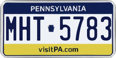 PA license plate MHT5783