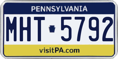 PA license plate MHT5792