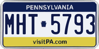 PA license plate MHT5793