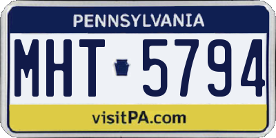 PA license plate MHT5794