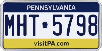 PA license plate MHT5798