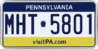 PA license plate MHT5801