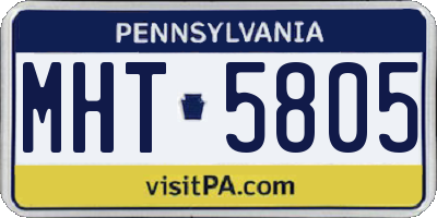 PA license plate MHT5805
