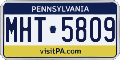 PA license plate MHT5809