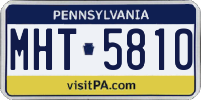 PA license plate MHT5810