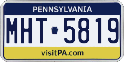 PA license plate MHT5819