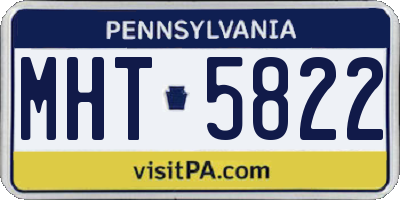 PA license plate MHT5822