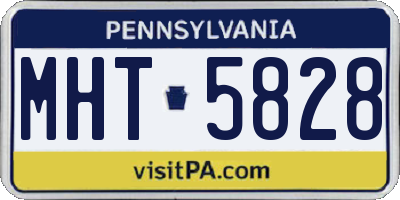 PA license plate MHT5828