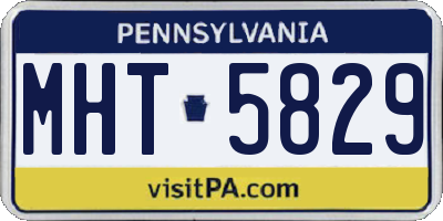 PA license plate MHT5829