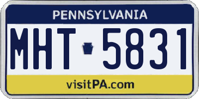 PA license plate MHT5831