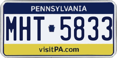 PA license plate MHT5833