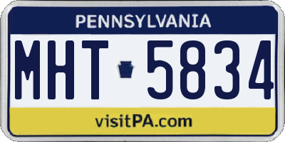PA license plate MHT5834