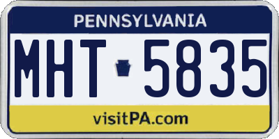 PA license plate MHT5835