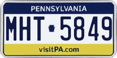 PA license plate MHT5849
