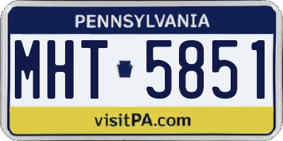 PA license plate MHT5851