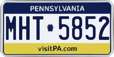 PA license plate MHT5852