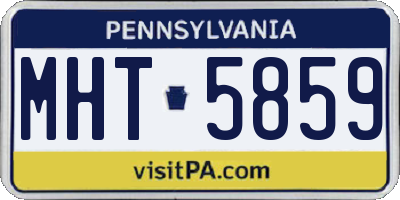PA license plate MHT5859