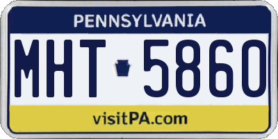 PA license plate MHT5860