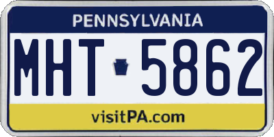 PA license plate MHT5862
