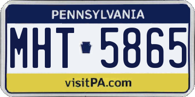 PA license plate MHT5865