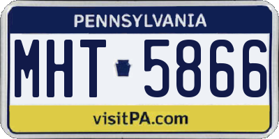PA license plate MHT5866