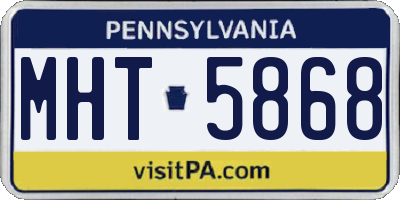 PA license plate MHT5868