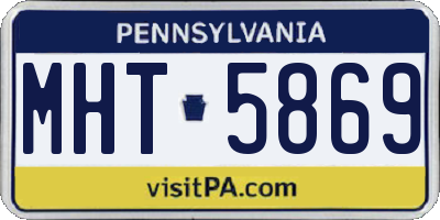 PA license plate MHT5869