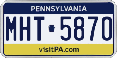 PA license plate MHT5870