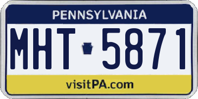 PA license plate MHT5871