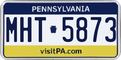 PA license plate MHT5873
