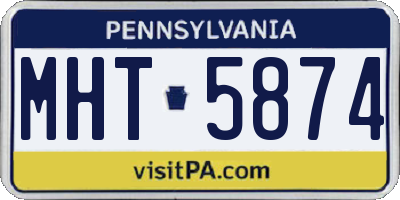 PA license plate MHT5874