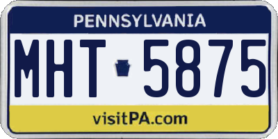PA license plate MHT5875