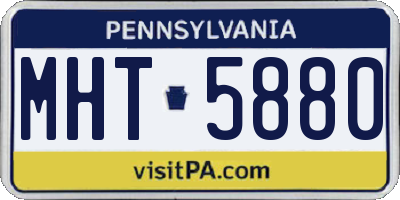 PA license plate MHT5880