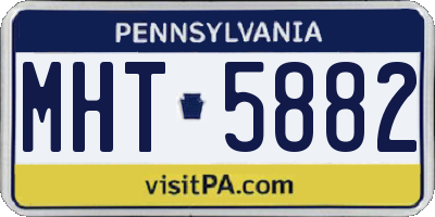 PA license plate MHT5882