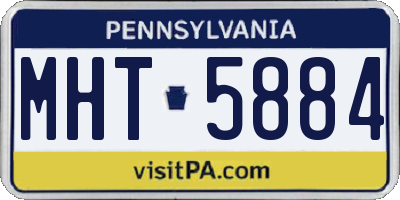 PA license plate MHT5884