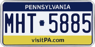 PA license plate MHT5885