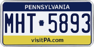 PA license plate MHT5893