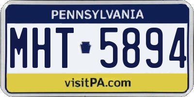 PA license plate MHT5894