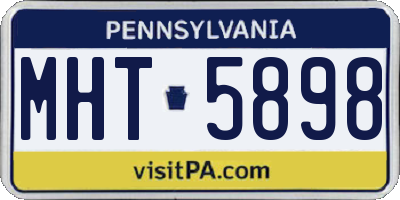 PA license plate MHT5898