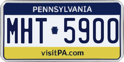 PA license plate MHT5900
